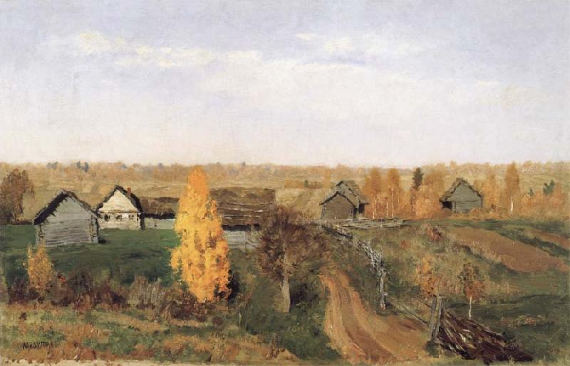 Levitan, Isaak Golden Autumn-village and small town France oil painting art